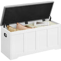truhe mit deckel truhenbank mit stauraum 41 x 101 x 49 cm schuhbank 2 sicherheitsscharniere traditioneller stil wolkenweiss-taubengrau siren kollektion lsb068w101