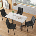 esstisch 117x68cm mit 4 stuehlen set rechteckiger esstisch moderner kuechentisch set schwarze tischbeine dunkelgrau esszimmerstuhl