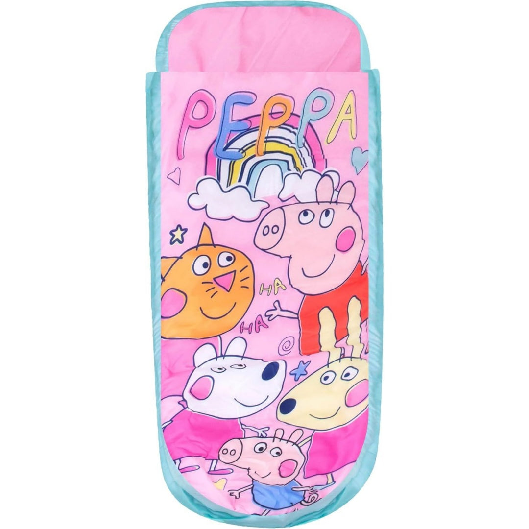 peppa pig character world and friends readybed kids aufblasbares luftbett und schlafsack mit pumpe reisematratze fuer uebernachtungen und camping oder zuhause rose