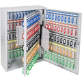 hmf schluesselschrank gross aus stahl abschliessbarer schluesselkasten fuer buero verwaltung oder fuhrpark 200 schluesselhaken 55 x 38 x 14 cm lichtgrau