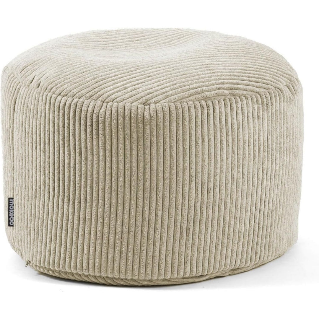 mokebo pouf hocker aus cord der faule lenz 30x50 cm made in germany sitzpouf bodenkissen indoor sitzkissen rund aus stoff kuschelig weich puff mit eps-perlen fuellung fusshocker in