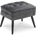 mcombo gepolsterter sitzhocker fussstuetze samtbezug ottoman schminktisch mit metallbeineneleganter hocker fuer wohnzimmer schlafzimmerquadratisch 37 40 cm 7278grau