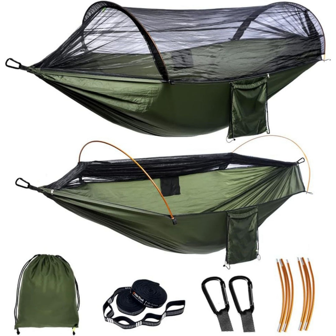 anortrek professionelle camping-haengematte mit moskitonetz leichte tragbare doppel-haengematte 230t nylon-haengematte fuer camping wandern garten rucksackreisen