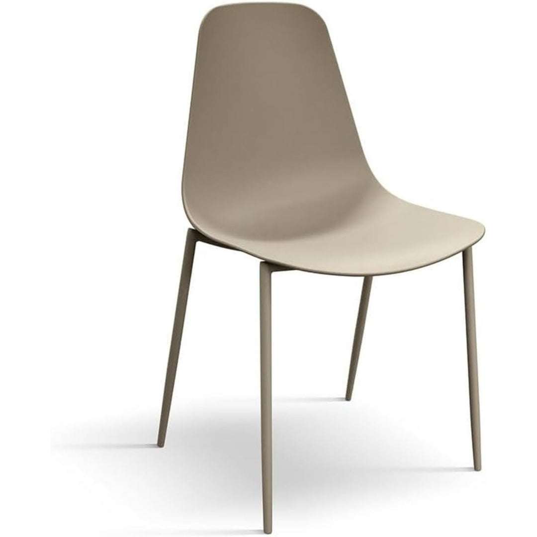 design alix stuhl 4er set stuehle taupe polypropylen mit metallbeinen - id992