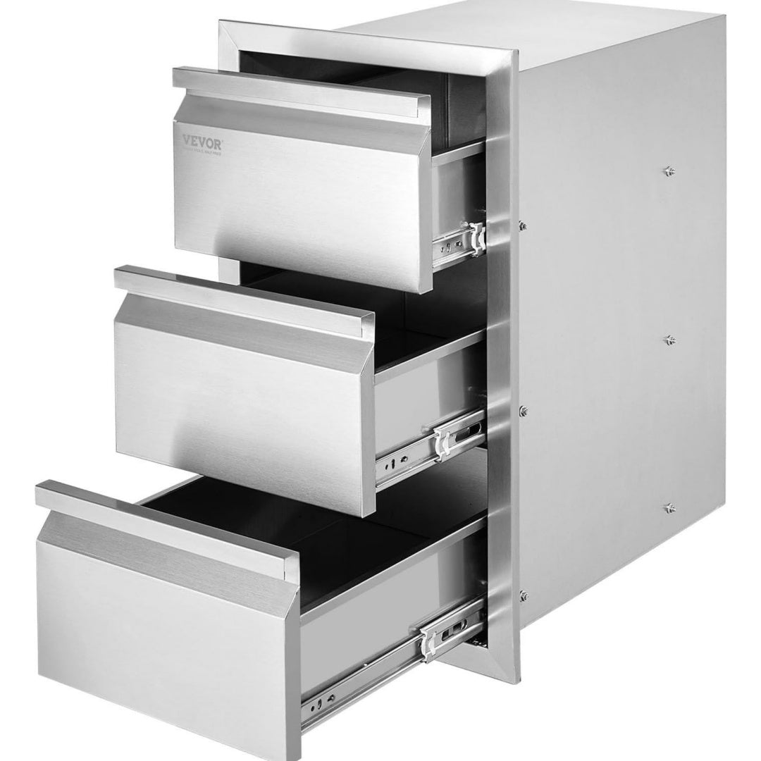 50 x 67cm kamintuer dreistufig edelstahl grill tuer vertikal grill island tuer schraenke muellschubladetuercombo fuer grillinsel terrassen-grillstation zugangstuer-schubladen griff glatte gleitschiene